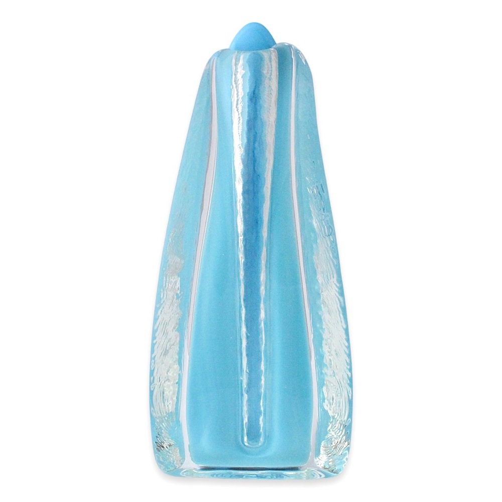 Vintage Jizerske Sklo Blue Art Glass Bud Vase Bohemian Czech Republic Modernist